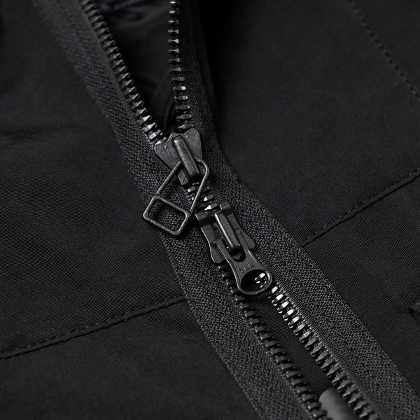 SMOCK HOODED 2 IN 1 PARKA JACKET - BLACK