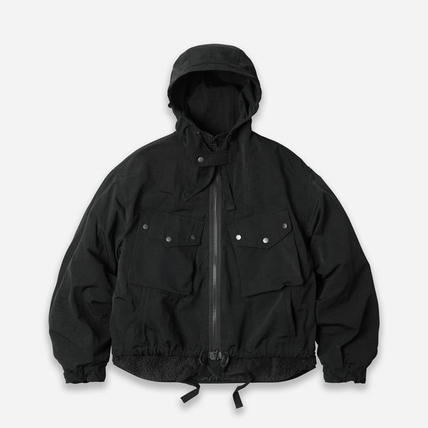 SMOCK HOODED 2 IN 1 PARKA JACKET - BLACK