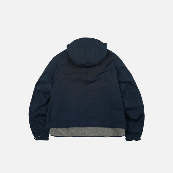 SMOCK 2 IN 1 HOODED PARKA JACKET - NAVY