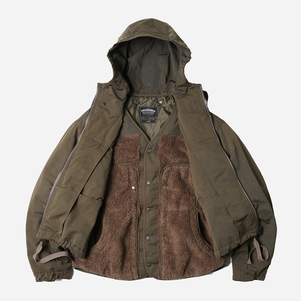 SMOCK HOODED 2 IN 1 PARKA JACKET - OLIVE - THE GREAT DIVIDE