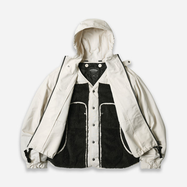 SMOCK HOODED 2 IN 1 PARKA JACKET - SNOW