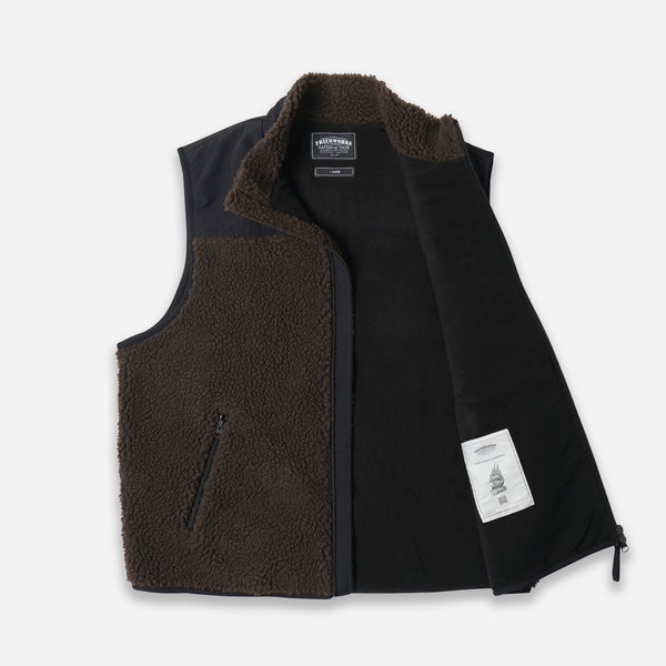 SNUG FLEECE VEST - DARK BROWN