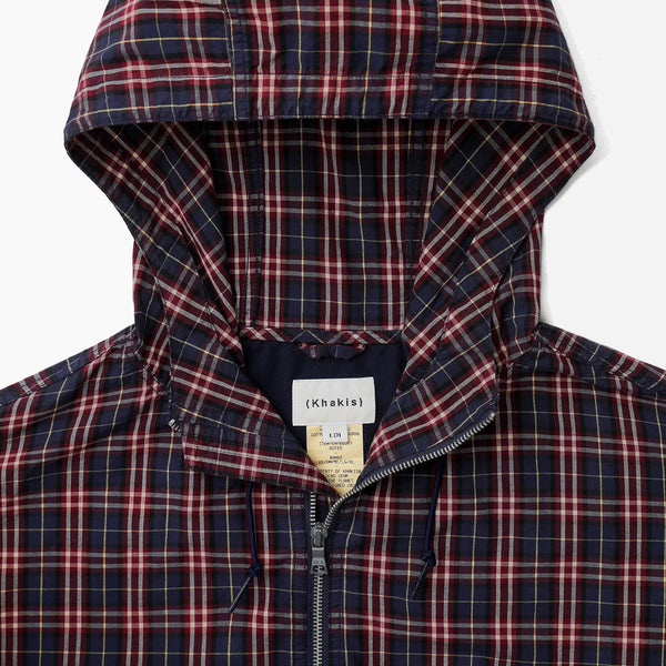 PLAID POPOVER ANORAK - RED