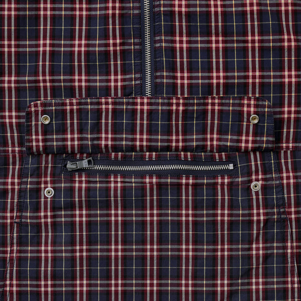 PLAID POPOVER ANORAK - RED