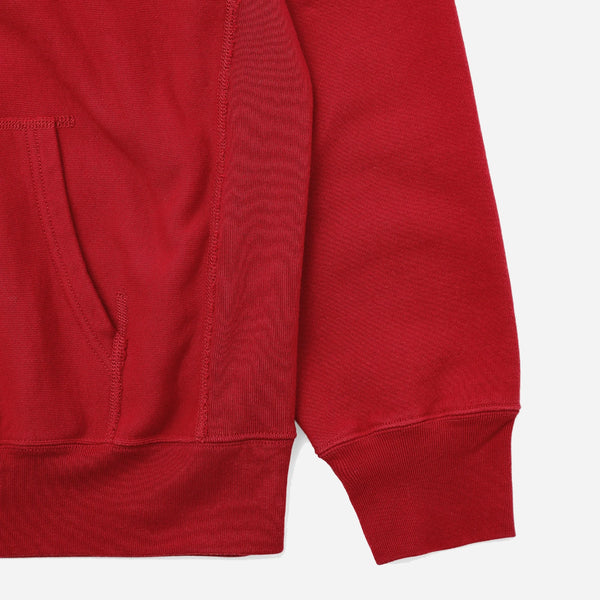 HALF BUTTON HOODIE - RED