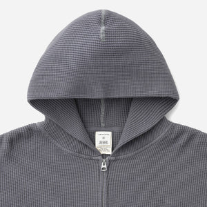 Khakis 2020 - WAFFLE FULL ZIP HOODIE - FADED BLACK -  - Alternative View 1