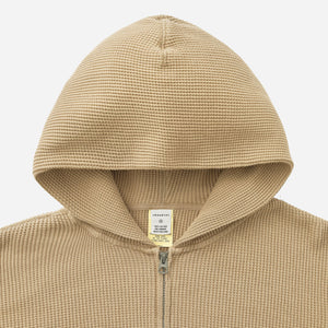 Khakis 2020 - WAFFLE FULL ZIP HOODIE - TAN -  - Alternative View 1