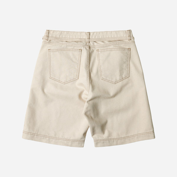 STRING DENIM SHORTS - NATURAL