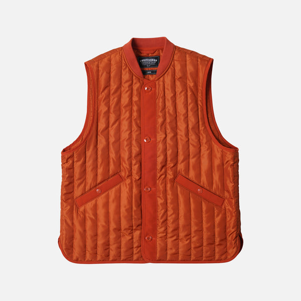 STRIPE QUILT MIL LINER VEST - ORANGE