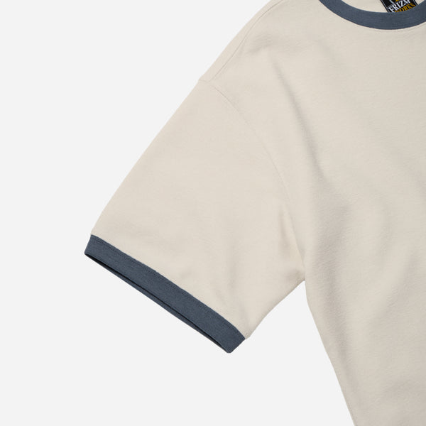 TERRY RINGER HALF T-SHIRT - CREAM