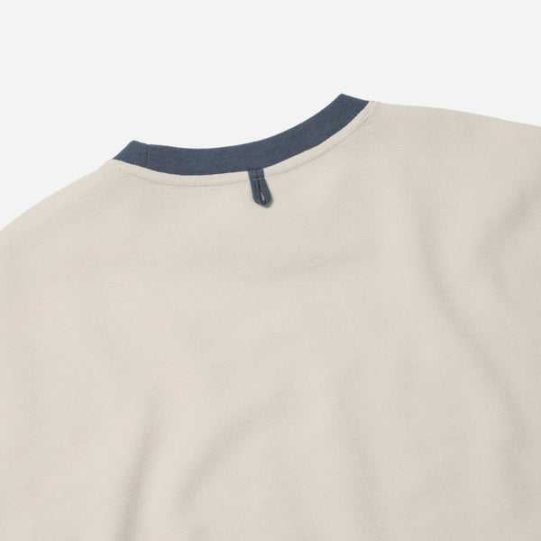 TERRY RINGER HALF T-SHIRT - CREAM