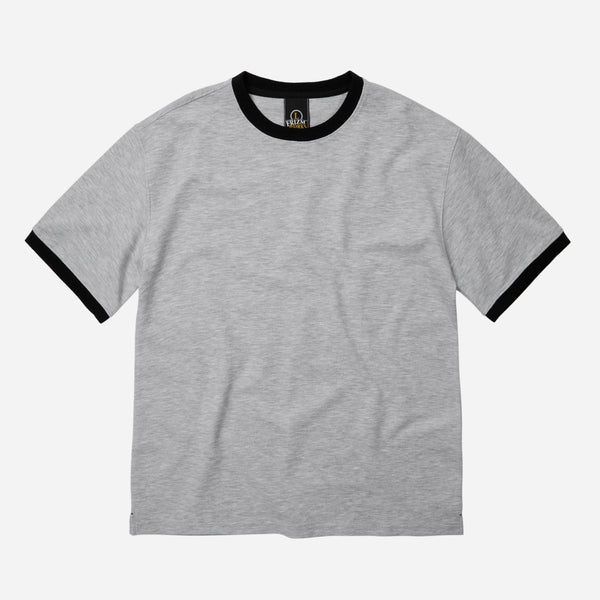 TERRY RINGER HALF T-SHIRT - GRAY