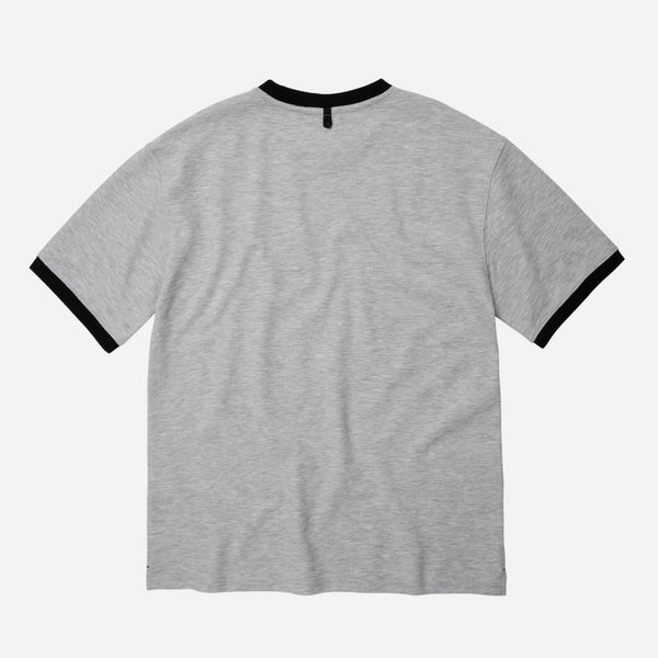 TERRY RINGER HALF T-SHIRT - GRAY