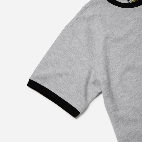 TERRY RINGER HALF T-SHIRT - GRAY
