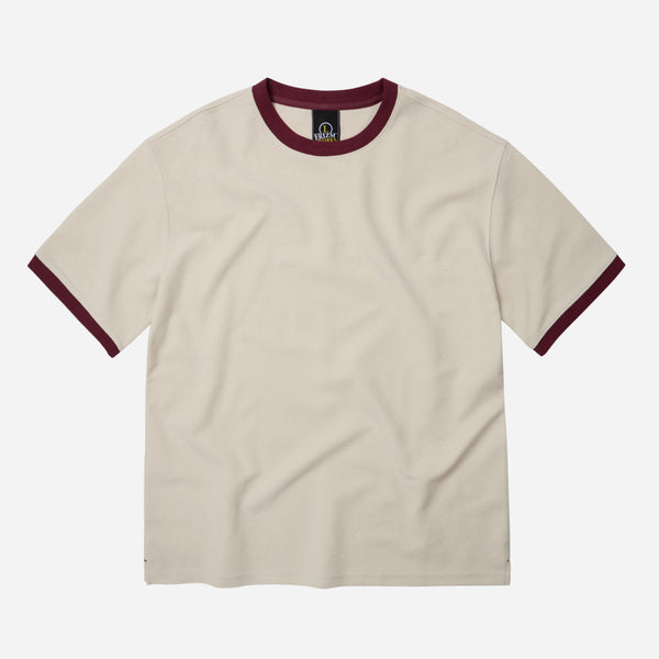 TERRY RINGER HALF T-SHIRT - WHITE