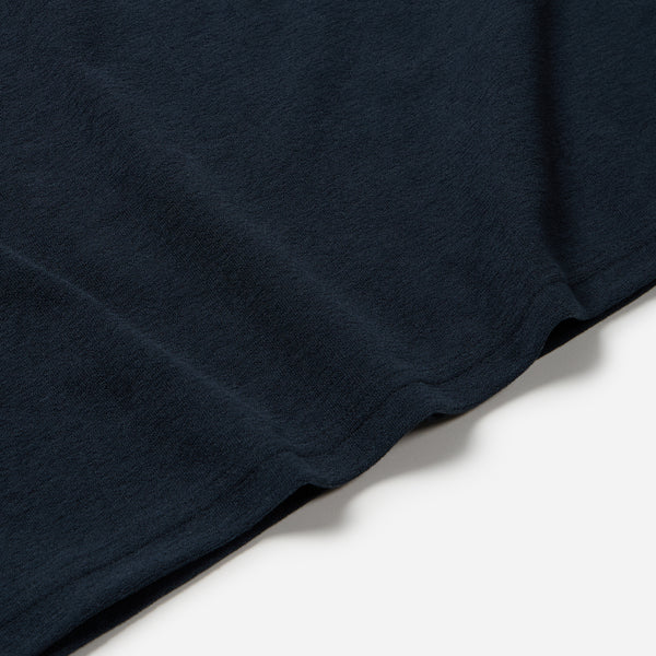 TERRY RINGER HALF T-SHIRT - NAVY