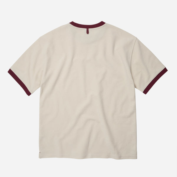 TERRY RINGER HALF T-SHIRT - WHITE