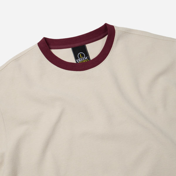 TERRY RINGER HALF T-SHIRT - WHITE