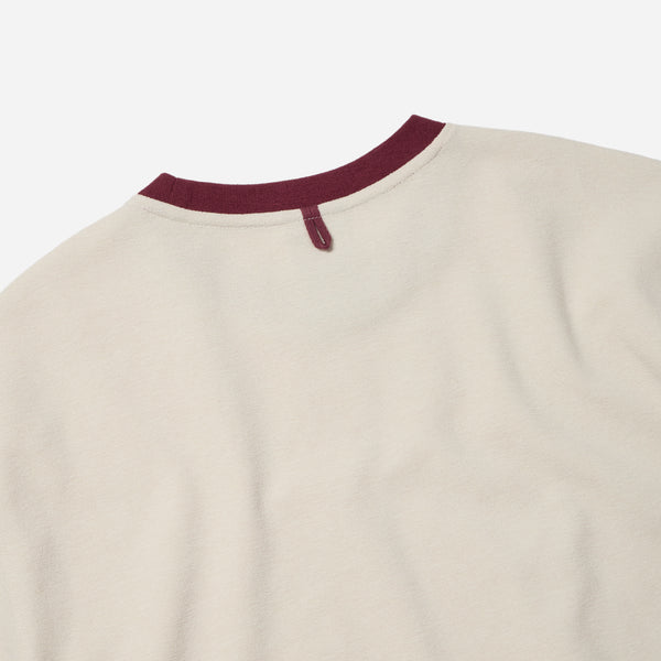 TERRY RINGER HALF T-SHIRT - WHITE