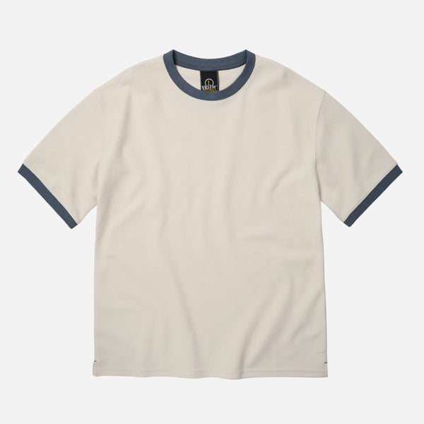 TERRY RINGER HALF T-SHIRT - CREAM