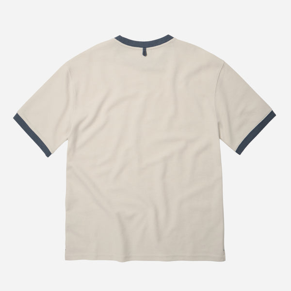 TERRY RINGER HALF T-SHIRT - CREAM