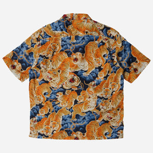 Frizmworks - TIGER HAWAIIAN HALF SHIRT - NAVY -  - Alternative View 1