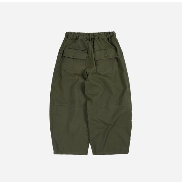 TWILL BALLOON PANTS - OLIVE