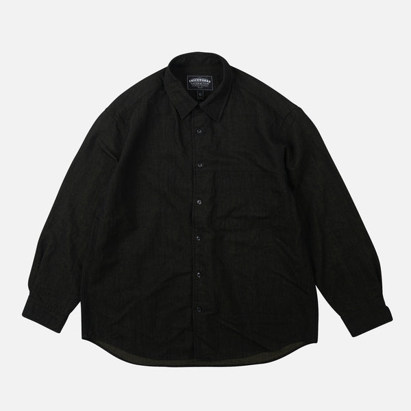 TWO TONE RELAXED SHIRT - BROWN