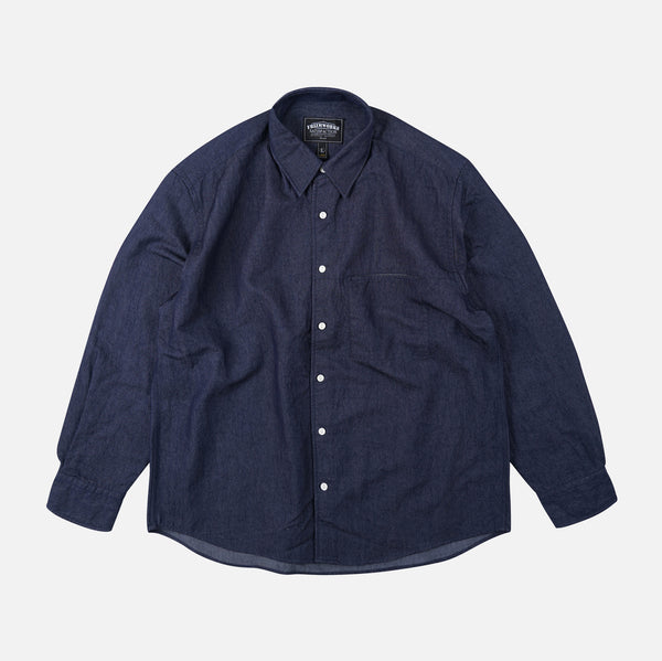 TWO TONE RELAXED SHIRT - NAVY