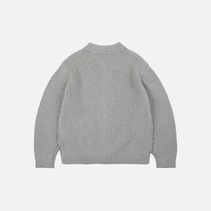 Frizmworks - ULTRA HEAVYWEIGHT COLLAR CARDIGAN - LIGHT GREY -  - Alternative View 1