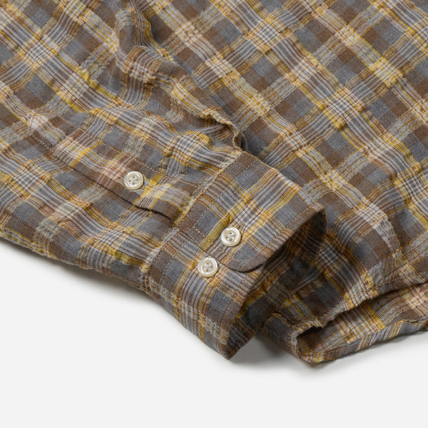 UNEVEN CHECKED SHIRT - YELLOW