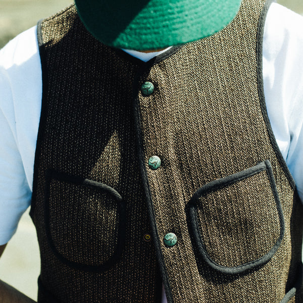 BEACHCLOTH WOOL VEST - BROWN