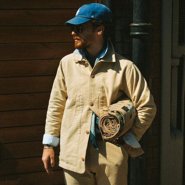 RUSTIC PLAIN WEAVE HUNTING JACKET - NATURAL