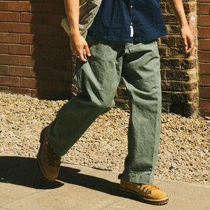 Beams+ - MIL HERRINGBONE TROUSER - SAGE -  - Alternative View 1