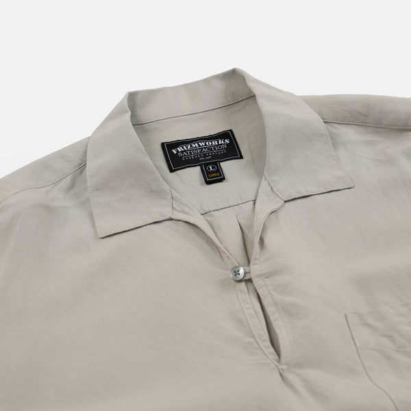VENTI LINEN MIX POPOVER SHIRT - GREY
