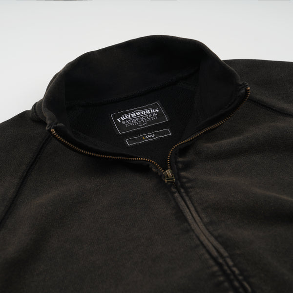 VINTAGE DYEING FZ SWEAT - BLACK BROWN
