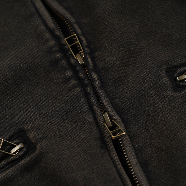 VINTAGE DYEING FZ SWEAT - BLACK BROWN