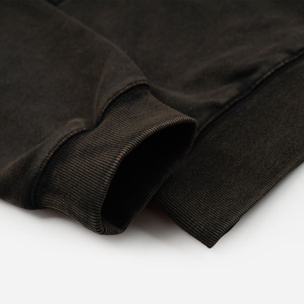 VINTAGE DYEING FZ SWEAT - BLACK BROWN