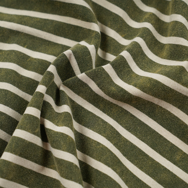 VINTAGE FADED STRIPE HALF T-SHIRT - DARK GREEN