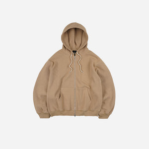 Frizmworks - WAFFLE ZIP UP HOODIE - BEIGE -  - Main Front View