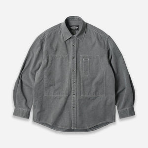 Frizmworks - WASHED CARPENTER POCKET WORK SHIRT - CHARCOAL -  - Main Front View