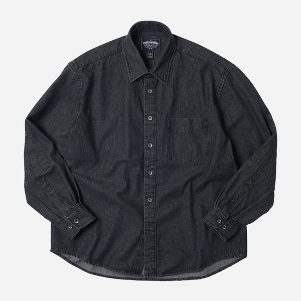 WASHED DENIM WORK SHIRT - WASHED BLACK