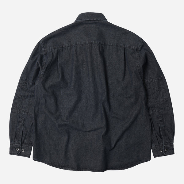 WASHED DENIM WORK SHIRT - WASHED BLACK