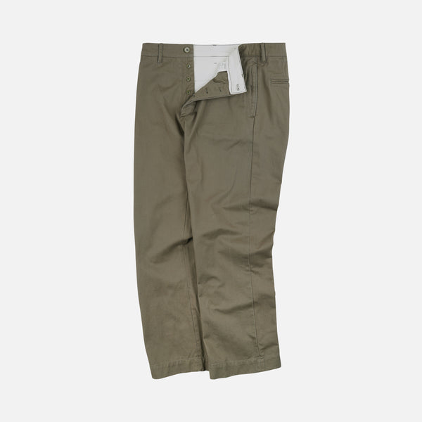 WASHED OFFICER CHINO PANTS - MUD