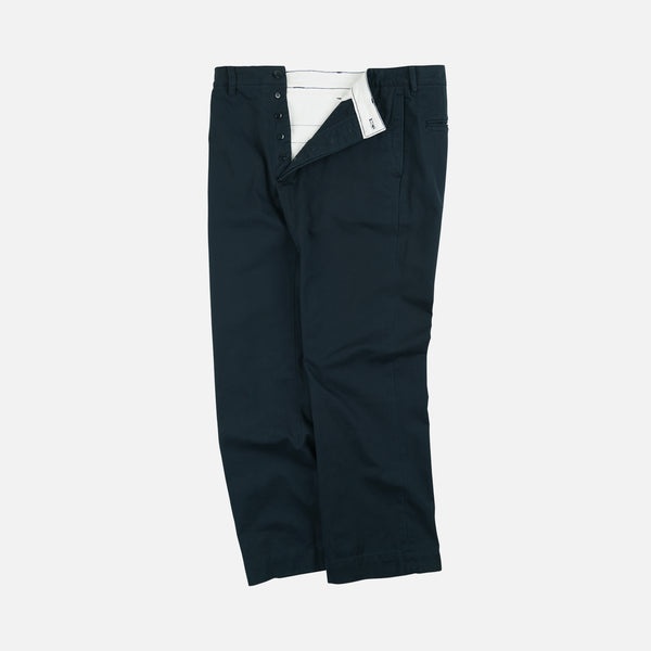 WASHED OFFICER CHINO PANTS - NAVY