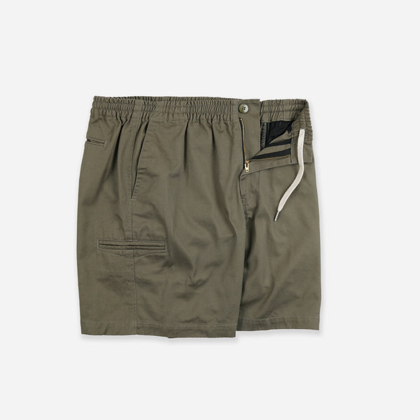 WASHED OFFICER CHINO SHORT - MUD