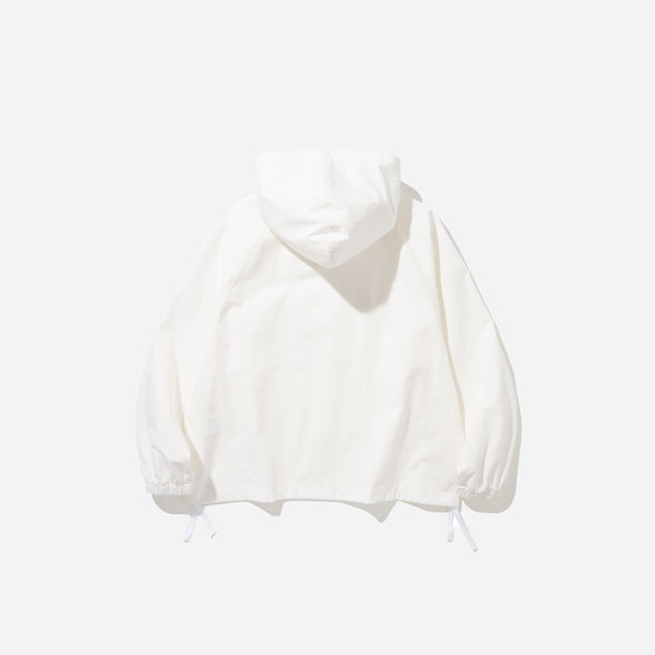 RIPSTOP OVERHEAD HOODED ANORAK  - WHITE