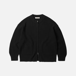 Frizmworks - WOOL DECK ZIPUP CARDIGAN - BLACK -  - Main Front View