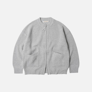 Frizmworks - WOOL DECK ZIP UP CARDIGAN - LIGHT GREY -  - Main Front View