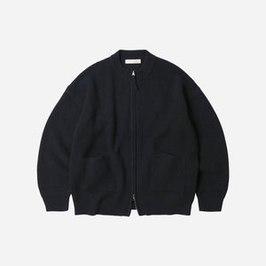 Frizmworks - WOOL DECK ZIP UP CARDIGAN - NAVY -  - Main Front View